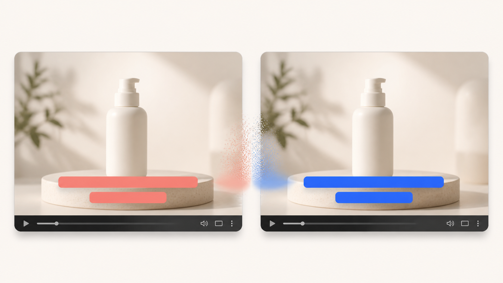 Illustration of a product video’s source subtitle layer being replaced with translated subtitles.